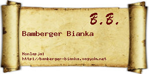 Bamberger Bianka névjegykártya