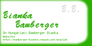 bianka bamberger business card